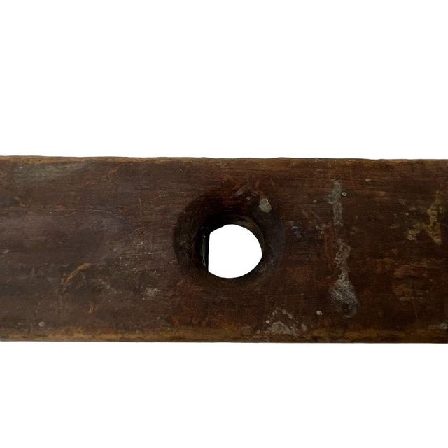 Early 19th Century Stanley Primitive Wooden Metal Ends Bubble Level For Sale - Image 4 of 13