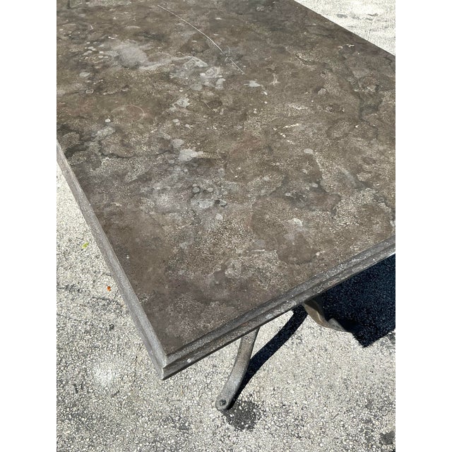 Vintage Regency Stone Top Cafe Dining Table For Sale - Image 11 of 12