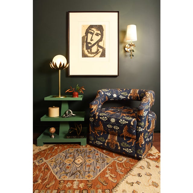 Matthew Izzo Home Demi Antique Brass and Stacked Acrylic Hemisphere Detail Wall Sconce With White Shade For Sale In New York - Image 6 of 9