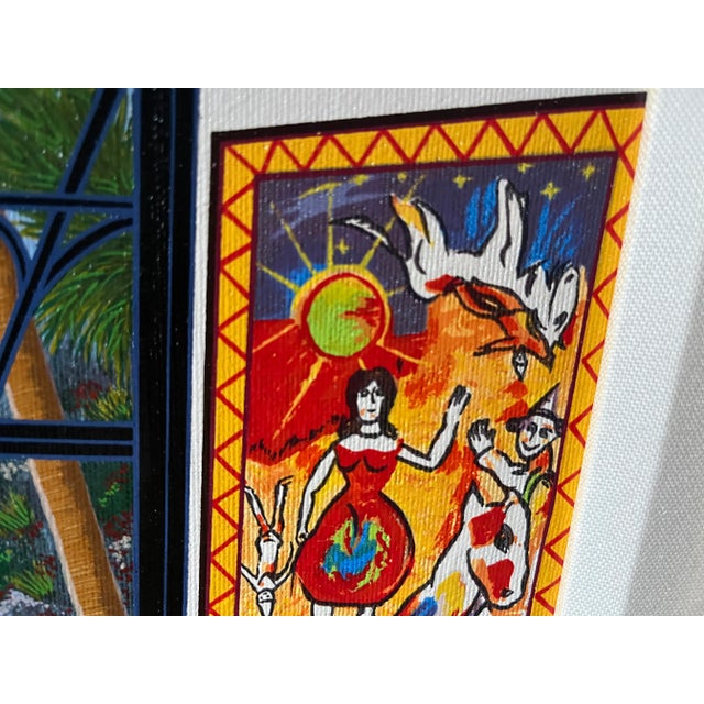 Textile "Life's a Beach" Late 20th Century Interior Serigraph on Canvas by Francois Ledan For Sale - Image 7 of 11