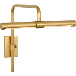 Thomas O'Brien for Visual Comfort Signature Kidd 9" Frame Mount Picture Light in Hand-Rubbed Antique Brass For Sale