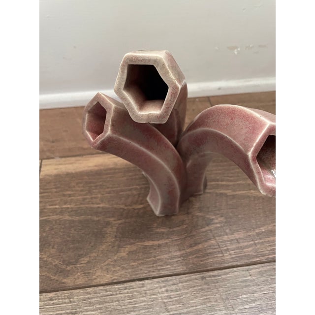 Ceramic Ceramic Vase Three-Stem Sculptural Avant-Garde Hand Thrown For Sale - Image 7 of 8