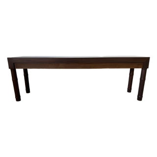 1980s Century Furniture Faux Bamboo Console / Sofa Table With Two Drawers For Sale