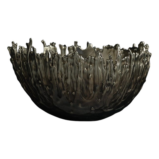 Small Gravity Bowl in Patinated Cast Bronze by William Guillon For Sale