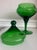 Glass 1960s Mid-Century Modern Pedestal Empoli Green Glass Lidded Candy Dish For Sale - Image 7 of 9