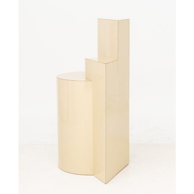 Modern Modern Cream Laminate Geometric Display Stand For Sale - Image 3 of 8