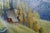 Cabin Signed B. Feucht Alpine Mountain Cabin Landscape Painting, Wood Frame For Sale - Image 3 of 6
