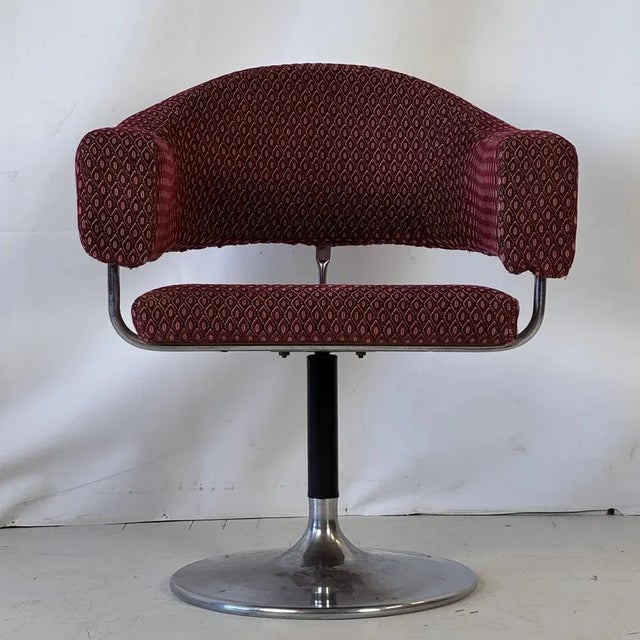 Black Space Age Steel Swivel Chair, 1960s For Sale - Image 8 of 8