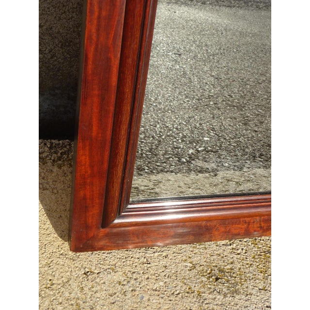 Wood Large Antique Mirror with Flamed Mahogany Frame, 1890s For Sale - Image 7 of 18