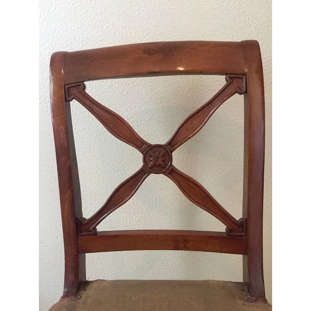 Antique French Empire Walnut Chairs, 1820s, Set of 5 For Sale - Image 4 of 9