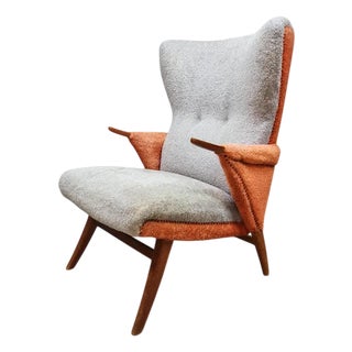 Mid-Century Wingback Lounge Chair, 1960s For Sale