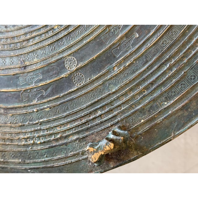 Mid 20th Century Early Southeast Asian Bronze Drum Table with Beautiful Patina For Sale - Image 13 of 18