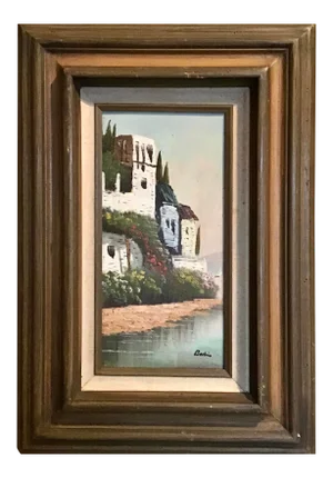 Mid Century Framed Oil Painting on Canvas Signed Lr