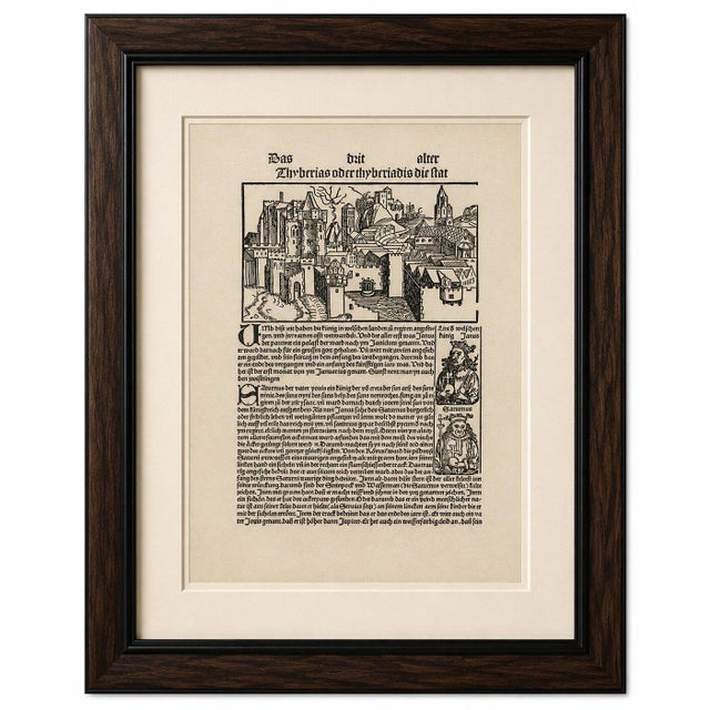 Title: 15th Century Woodcut View of Tiberias from the Kleine Weltchronik, 1496 : A highly important and visually striking...