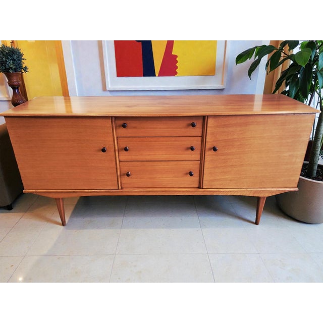 Alfred cox mid-century walnut sideboard – professionally restored, 1950s this exceptional mid-century sideboard was...