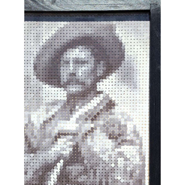 2020s Francisco Vital "Lone Coyote' McGraw" Contemporary Black and White Pixelated Cowboy Portrait, 2025 For Sale - Image 5 of 10