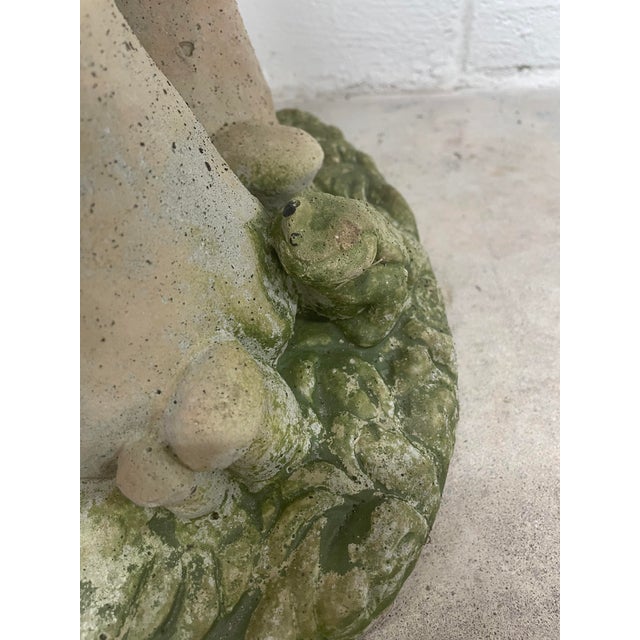 Mid 20th Century Concrete Mushroom and Frog With Brown Accents For Sale - Image 4 of 6