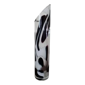 Purple & White Signed Art Glass Vase