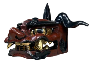 Japanese Taishō Shishi Lion Dance Mask in Wood, 1920s