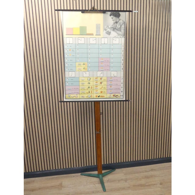 Industrial Tripod Metal and Wood Card Stand, 1950s For Sale - Image 10 of 13