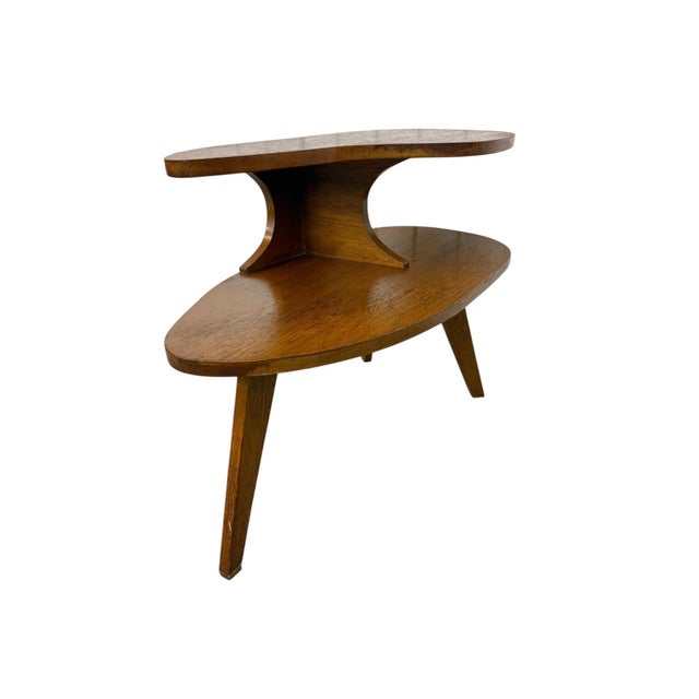 Mid-Century Modern Sculptural Walnut Step Tables - Set of 2 For Sale In Philadelphia - Image 6 of 7