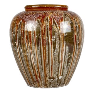 West German Ceramic Vase with Stone-Effect Glaze, 1960s For Sale