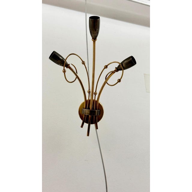 Sconce in Brass Floral Pattern, Italy, 1960s For Sale - Image 6 of 11