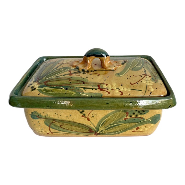 French Hand-Painted Stoneware Lidded Casserole Dish by Sud & Co Casses en Provence For Sale