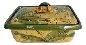 French Hand-Painted Stoneware Lidded Casserole Dish by Sud & Co Casses en Provence