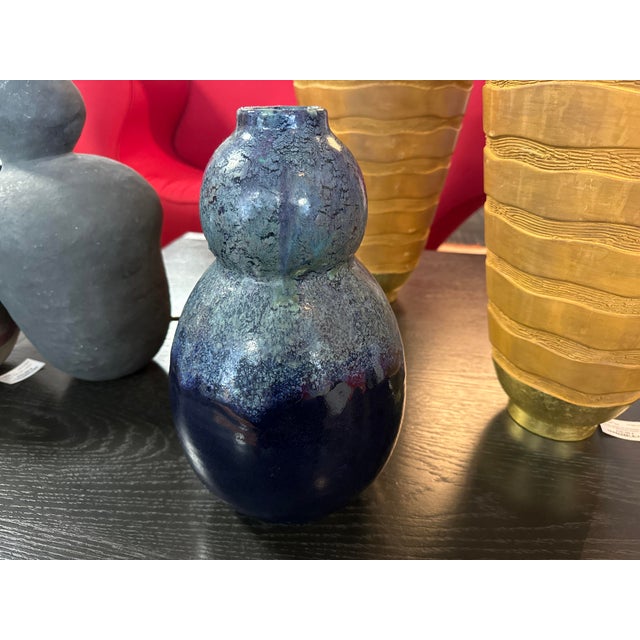 Large Bilobed Ceramic Vase byFelix Gête for CAB, 1920s For Sale - Image 6 of 8