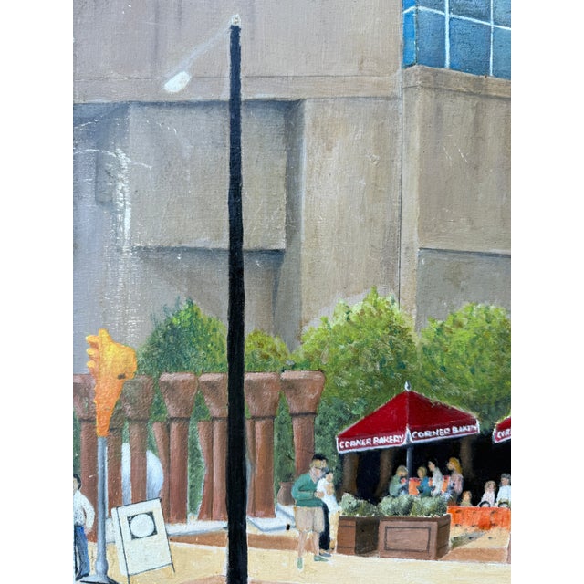 Oil on Masonite Cityscape Painting From 80's/Signed For Sale - Image 9 of 12