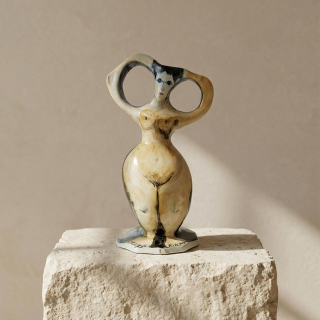 Biomorphic Ceramic Sculpture Vase by Pol Chambost, 1980s, in Good conditions. Designed 1980 to 1989 This piece is designed...