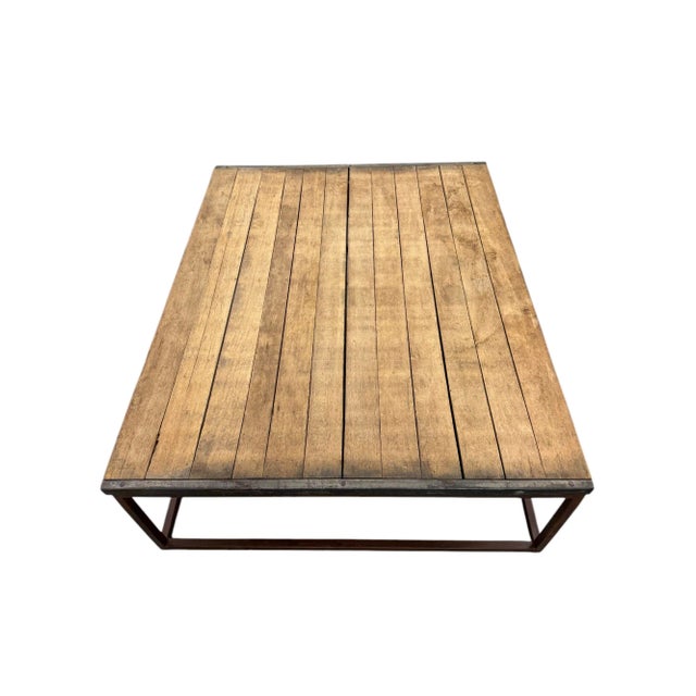 Rustic European Restoration Hardware Brickmaker's Coffee Table - Grand Size For Sale - Image 3 of 10