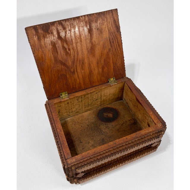 Large Antique Tramp Art Storage Box For Sale - Image 12 of 12