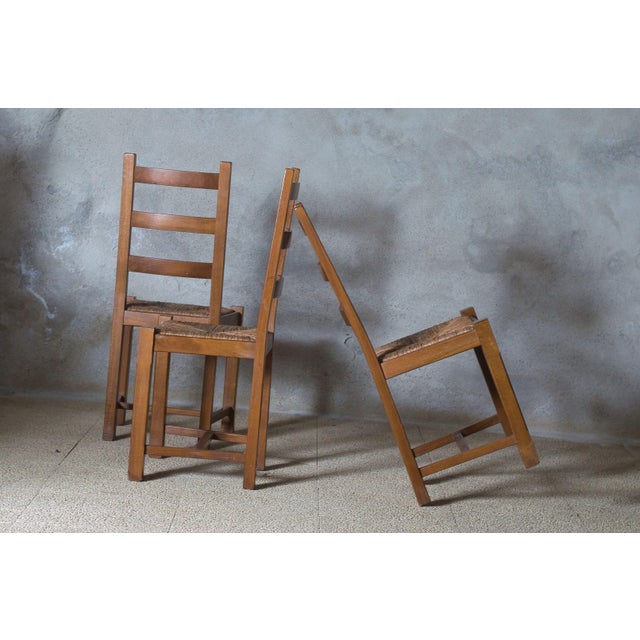 Brutalist Dining Chairs, France, 1950s, Set of 3 For Sale - Image 11 of 12