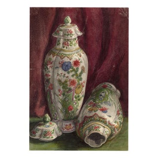 Keswick Sketching Club, Chinoiserie Jars Still Life, Watercolor For Sale