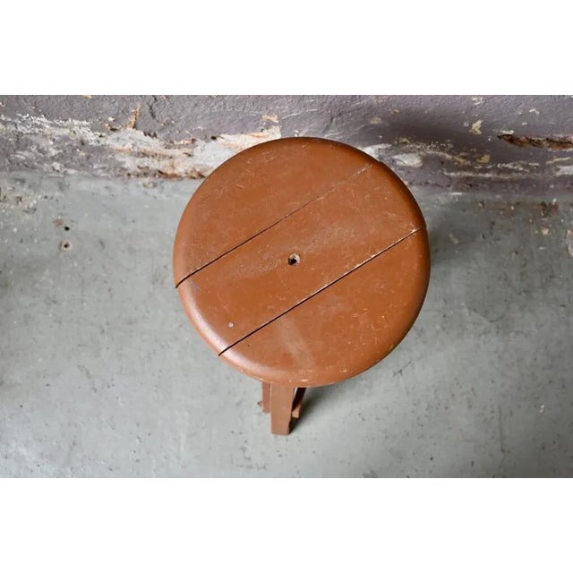Brutalist Vintage Congregation Tripod Stool For Sale - Image 3 of 9