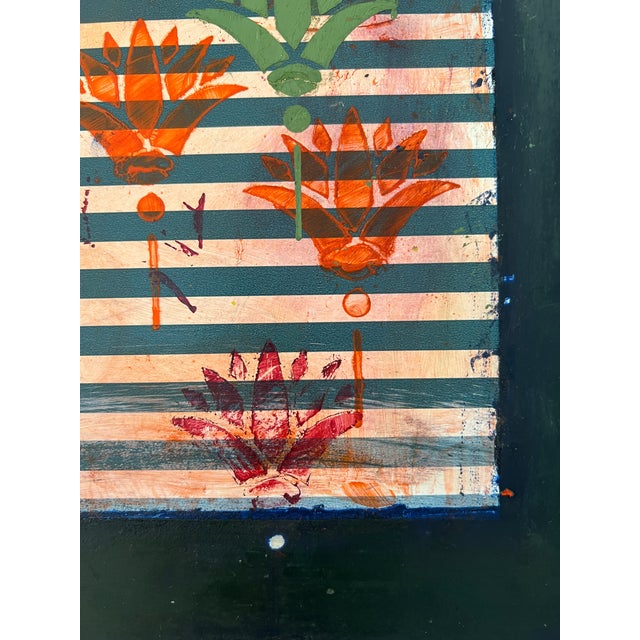 Stripes and Flowers Series No.5 Original Mixed Media Painting For Sale In San Francisco - Image 6 of 6