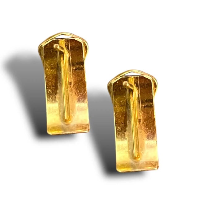Early 21st Century 18k Yellow Gold Ribbed Tricolor Earrings - 2 Pieces For Sale - Image 5 of 5