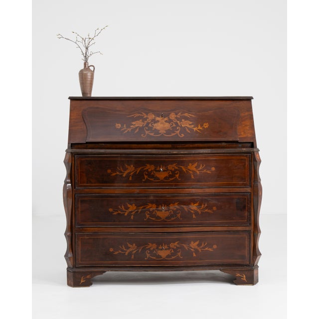 19th Century Fine Inlaid Secretary Desk For Sale - Image 13 of 16