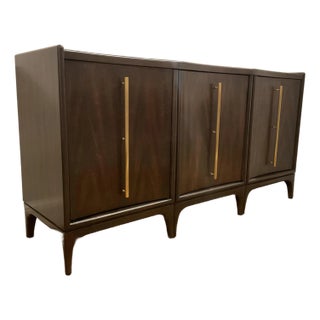 Revelation Modern Dark Walnut Curvature Cabinet For Sale