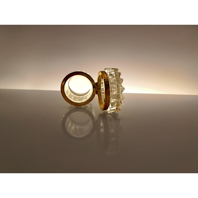 Baccarat Style Jewelry Box in Crystal and Gold Metal, 1970s For Sale - Image 6 of 10