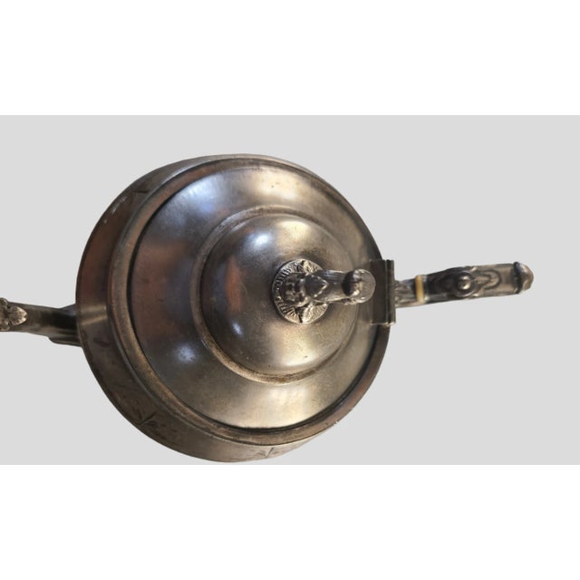 Antique Victorian Aesthetic Figural Hand-Engraved Silver Triple Plate Webster Tea Pot For Sale - Image 12 of 12