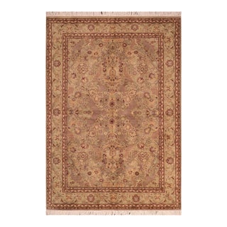 Beautiful 1990's Pak-Persian Taupe/Green Wool Rug - 6'1'' X 9'3'' For Sale