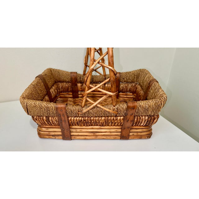 Vintage Wicker & Rattan Basket For Sale - Image 9 of 11