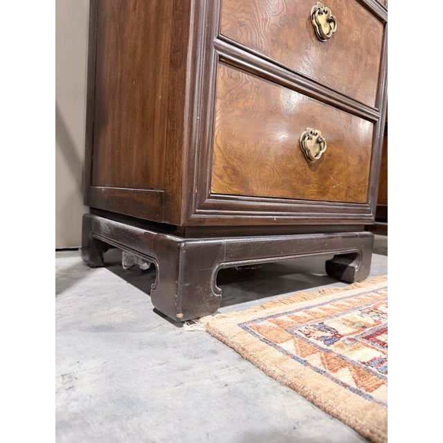 Late 20th Century Drexel Heritage Burlwood Chinoiserie Lingerie Chest For Sale - Image 9 of 10