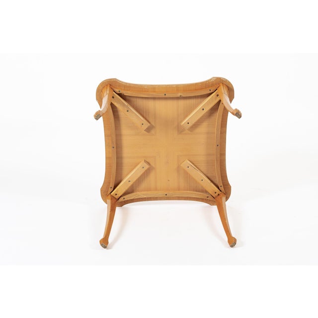 Vintage Art Deco Swedish Square Beech Scalloped Table 1940s For Sale - Image 10 of 10