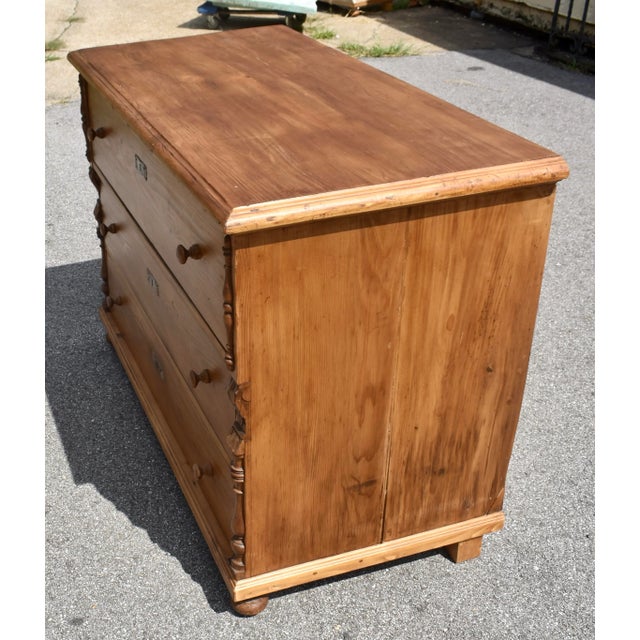 Late 19th Century Pine Chest of Three Drawers, Hungary. For Sale - Image 5 of 15