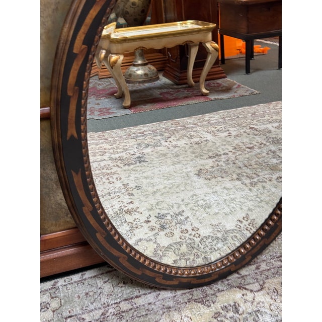 Neoclassical Inlaid Burl Wood Wall Mirror For Sale - Image 9 of 12