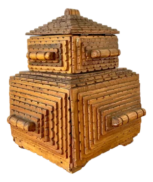 Vintage Original Tramp Art Stacked Box